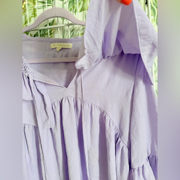 Lavender Ruffled Women's Top - Picture 5 of 7